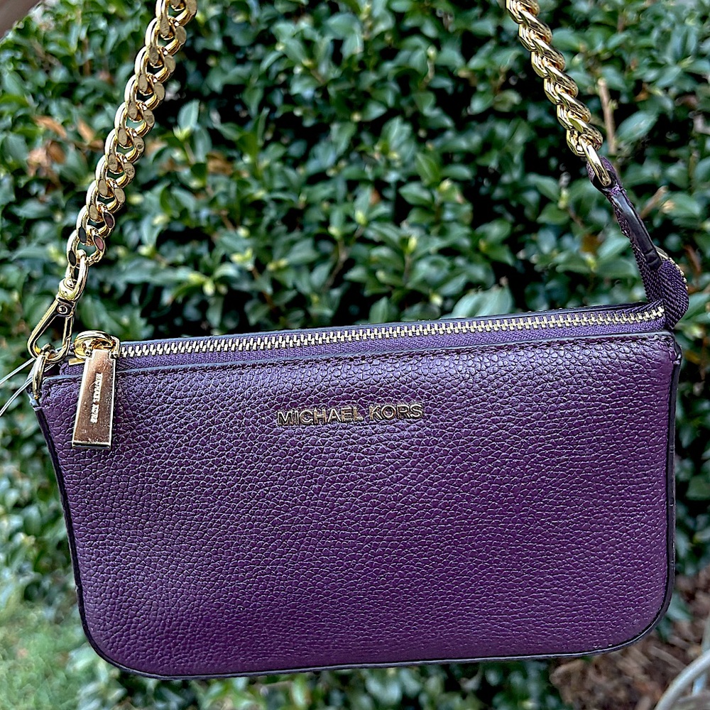 Michael Kors Purple Mini Bag with Gold Accents
